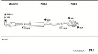 Zestaw tłumików, kompletny układ wydechowy - WALKER CIK016729A