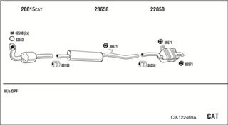Zestaw tłumików, kompletny układ wydechowy - WALKER CIK122469A