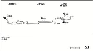 Zestaw tłumików, kompletny układ wydechowy - WALKER CIT15091AB