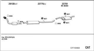 Zestaw tłumików, kompletny układ wydechowy - WALKER CIT15098A