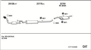 Zestaw tłumików, kompletny układ wydechowy - WALKER CIT15098B