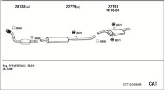Zestaw tłumików, kompletny układ wydechowy - WALKER CIT15099AB