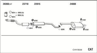 Zestaw tłumików, kompletny układ wydechowy - WALKER CVH18536