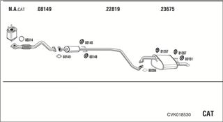 Zestaw tłumików, kompletny układ wydechowy - WALKER CVK018530