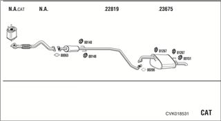 Zestaw tłumików, kompletny układ wydechowy - WALKER CVK018531