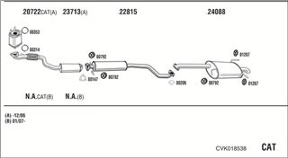 Zestaw tłumików, kompletny układ wydechowy - WALKER CVK018538