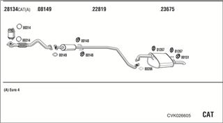 Zestaw tłumików, kompletny układ wydechowy - WALKER CVK026605