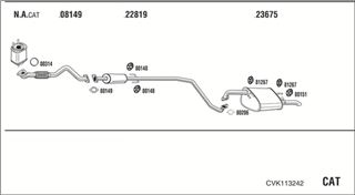 Zestaw tłumików, kompletny układ wydechowy - WALKER CVK113242