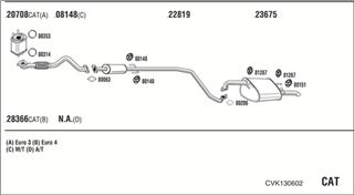 Zestaw tłumików, kompletny układ wydechowy - WALKER CVK130602
