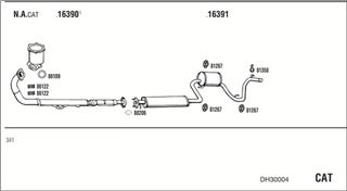 Zestaw tłumików, kompletny układ wydechowy - WALKER DH30004