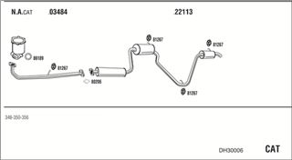 Zestaw tłumików, kompletny układ wydechowy - WALKER DH30006