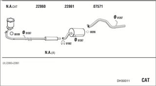 Zestaw tłumików, kompletny układ wydechowy - WALKER DH30011