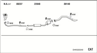 Zestaw tłumików, kompletny układ wydechowy - WALKER DHK020349