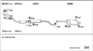 Zestaw tłumików, kompletny układ wydechowy - WALKER DWK017963