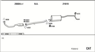 Zestaw tłumików, kompletny układ wydechowy - WALKER FI20012