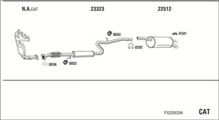 Zestaw tłumików, kompletny układ wydechowy - WALKER FI22003A