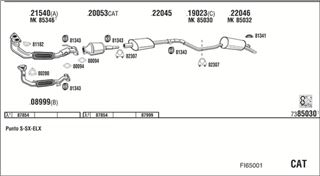 Zestaw tłumików, kompletny układ wydechowy - WALKER FI65001