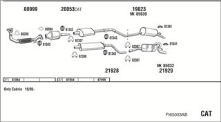 Zestaw tłumików, kompletny układ wydechowy - WALKER FI65003AB