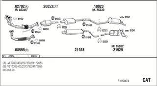 Zestaw tłumików, kompletny układ wydechowy - WALKER FI65024