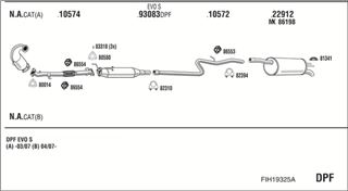 Zestaw tłumików, kompletny układ wydechowy - WALKER FIH19325A
