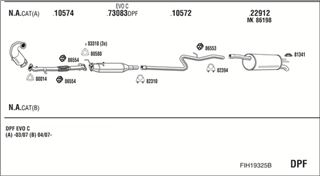 Zestaw tłumików, kompletny układ wydechowy - WALKER FIH19325B