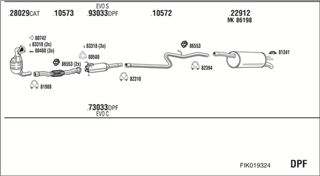 Zestaw tłumików, kompletny układ wydechowy - WALKER FIK019324