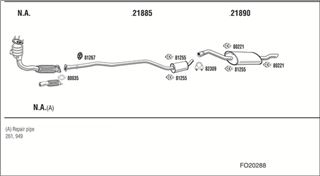 Zestaw tłumików, kompletny układ wydechowy - WALKER FO20288