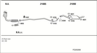 Zestaw tłumików, kompletny układ wydechowy - WALKER FO20289