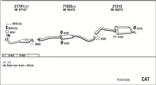 Zestaw tłumików, kompletny układ wydechowy - WALKER FO31506