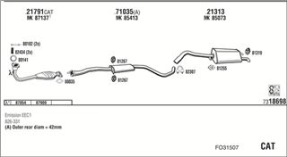 Zestaw tłumików, kompletny układ wydechowy - WALKER FO31507