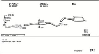 Zestaw tłumików, kompletny układ wydechowy - WALKER FO31519