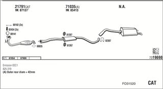 Zestaw tłumików, kompletny układ wydechowy - WALKER FO31520