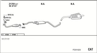 Zestaw tłumików, kompletny układ wydechowy - WALKER FO31523