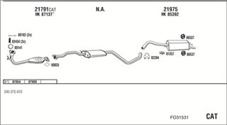 Zestaw tłumików, kompletny układ wydechowy - WALKER FO31531