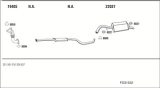 Zestaw tłumików, kompletny układ wydechowy - WALKER FO31532