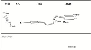 Zestaw tłumików, kompletny układ wydechowy - WALKER FO31534