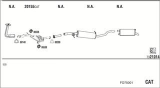 Zestaw tłumików, kompletny układ wydechowy - WALKER FO75001