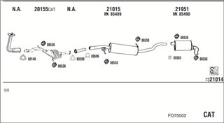 Zestaw tłumików, kompletny układ wydechowy - WALKER FO75002