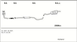 Zestaw tłumików, kompletny układ wydechowy - WALKER FO75012