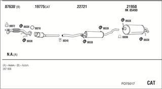Zestaw tłumików, kompletny układ wydechowy - WALKER FO75017