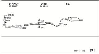 Zestaw tłumików, kompletny układ wydechowy - WALKER FOH12441B