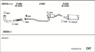 Zestaw tłumików, kompletny układ wydechowy - WALKER FOK005193