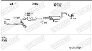 Zestaw tłumików, kompletny układ wydechowy - WALKER FOK005294BA