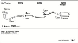 Zestaw tłumików, kompletny układ wydechowy - WALKER FOK005416BD