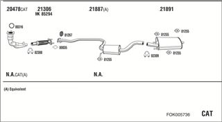 Zestaw tłumików, kompletny układ wydechowy - WALKER FOK005736