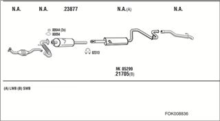 Zestaw tłumików, kompletny układ wydechowy - WALKER FOK008836