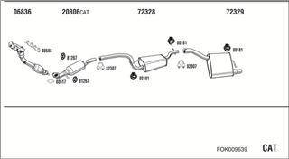 Zestaw tłumików, kompletny układ wydechowy - WALKER FOK009639