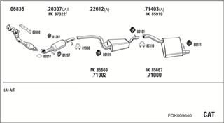 Zestaw tłumików, kompletny układ wydechowy - WALKER FOK009640