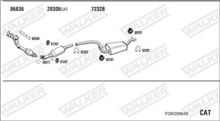 Zestaw tłumików, kompletny układ wydechowy - WALKER FOK009645
