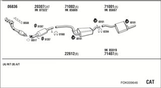Zestaw tłumików, kompletny układ wydechowy - WALKER FOK009646